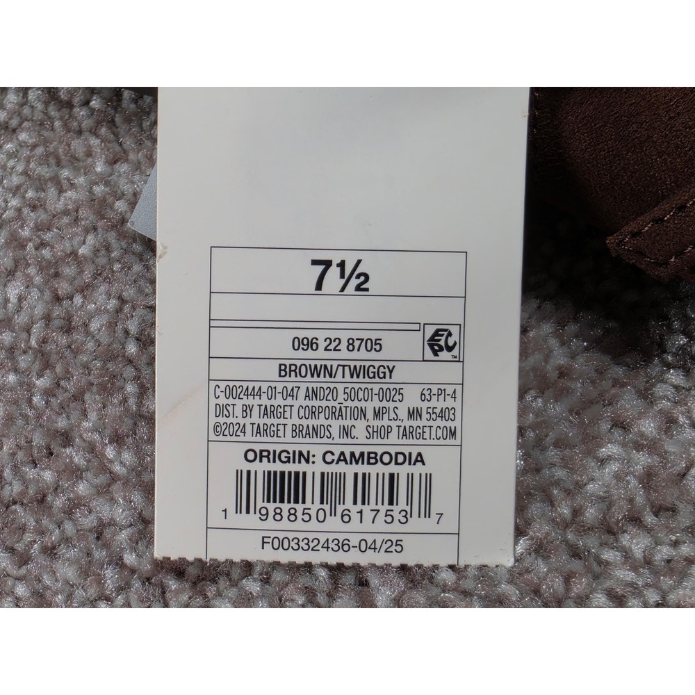 A New Day Brown Twiggy Buckle Strap Pointed Toe Slingback Flats Memory Foam 7.5 - Picture 2 of 6